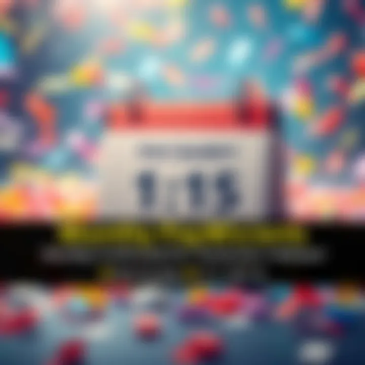 A calendar marked with the date of the second monthly payment, surrounded by cheerful confetti