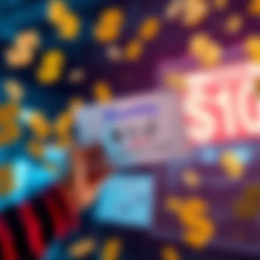 A person holding a piece of paper with a guess written on it, surrounded by dollar signs and a calendar indicating a contest deadline