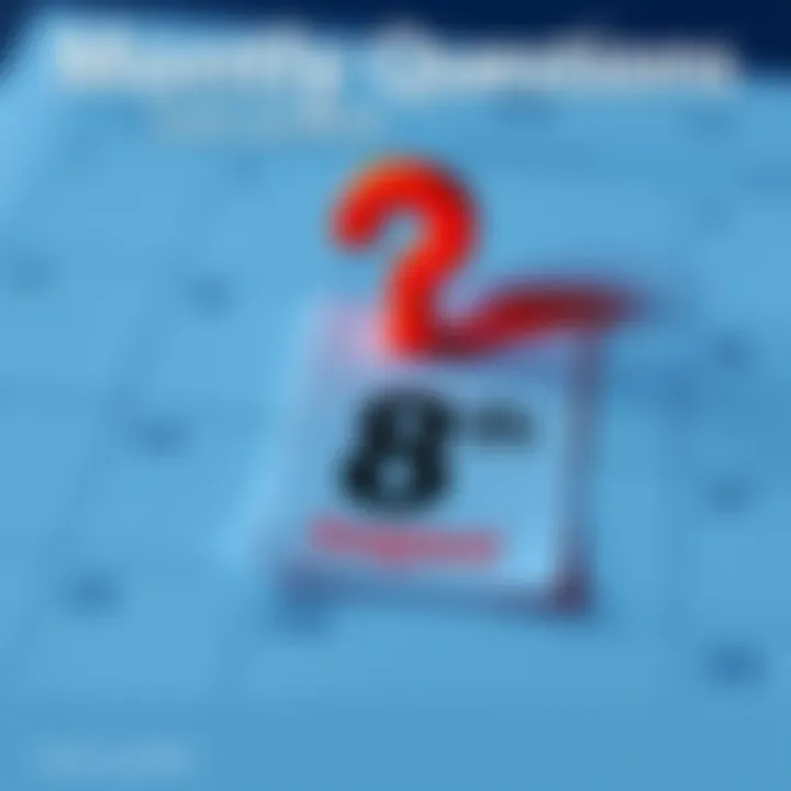 Monthly Questions Explained A calendar highlighting August 8th and a question mark symbol above it to symbolize inquiries about month timing.