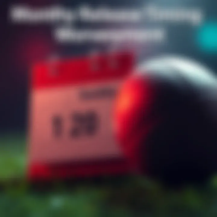 A calendar marked with a Sunday date near a football, signaling the Monthly release ahead of the Super Bowl.