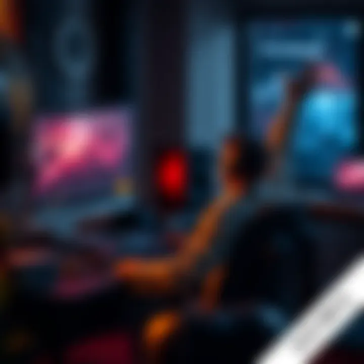 A person sitting at a desk celebrating a successful CS2 parlay bet with a computer screen displaying esports betting odds.