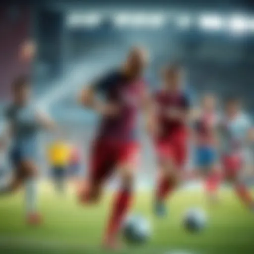 A collage of soccer players in action with betting slips and odds displayed