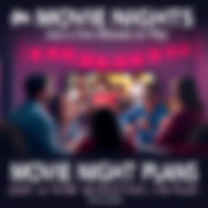 Friends gathered around a TV enjoying snacks and watching a movie