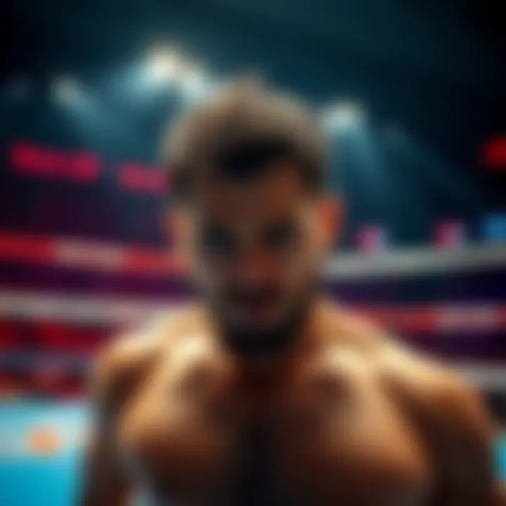 Movsar looks disappointed in the ring following a tough defeat, showing signs of frustration and determination
