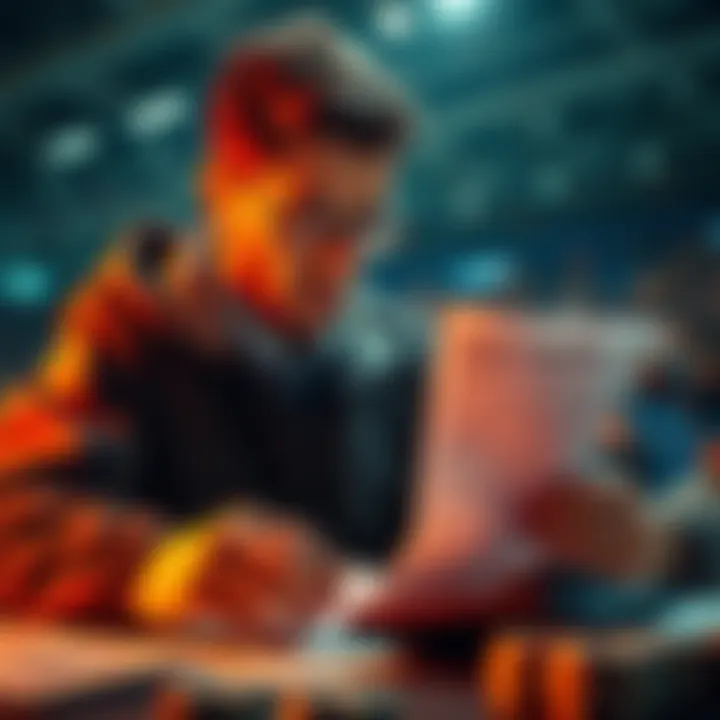 A person examining betting slips and a calculator, contemplating multi betting strategies.