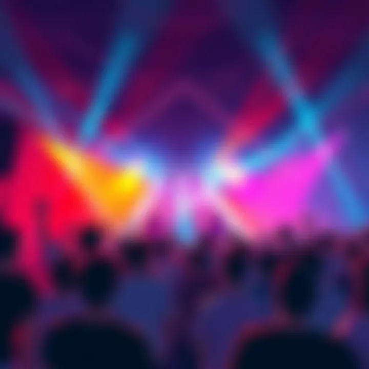 Music trends illustration A vibrant image showing people enjoying a live music event, with colorful lights and a lively atmosphere.