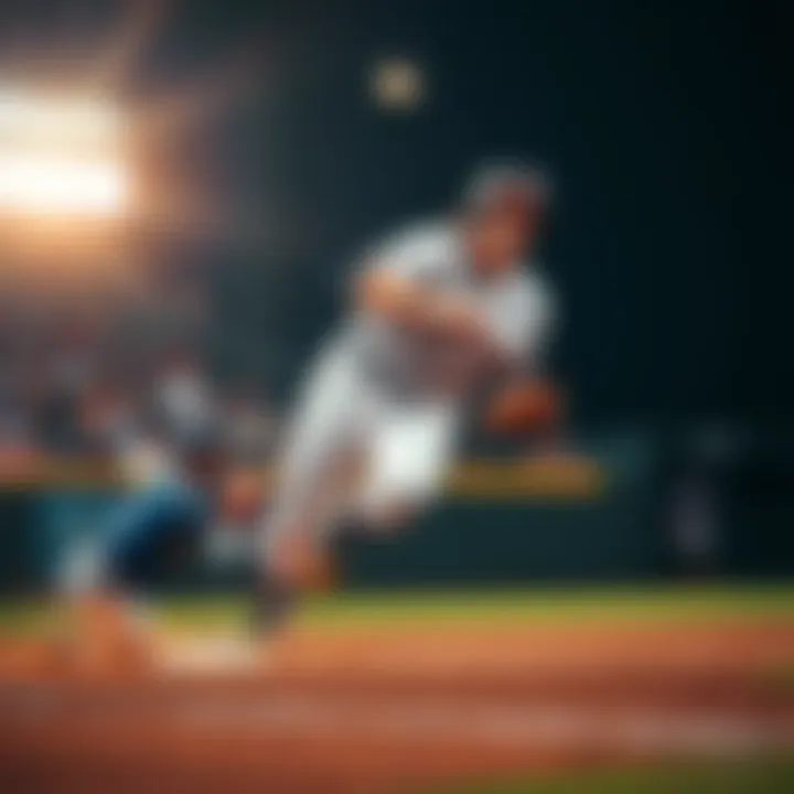 Myles Straw attempting to steal a base during a baseball game