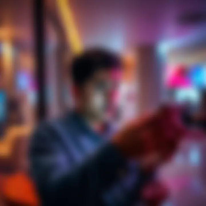 A person looking worried while checking their phone for hotel rewards and names