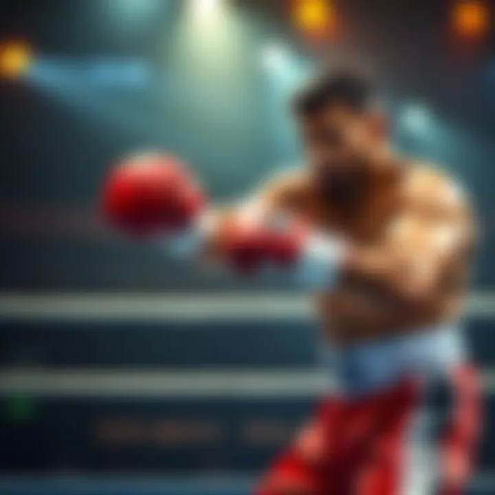 A fighter named Nasrat delivering a powerful punch in a boxing ring