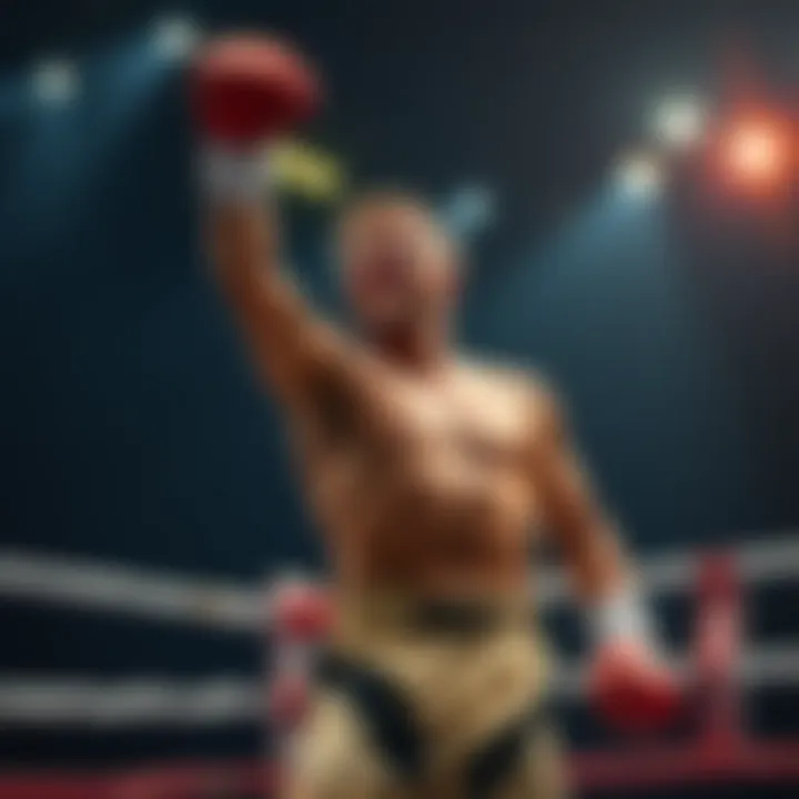 Nathaniel Wood celebrating a victory in the boxing ring, showcasing his skill and determination as an underdog fighter.
