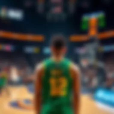 Naz contemplating big game decision Naz stands thoughtful on the court, weighing the choice to cash out or let it ride against Giannis and Bam in a tense matchup