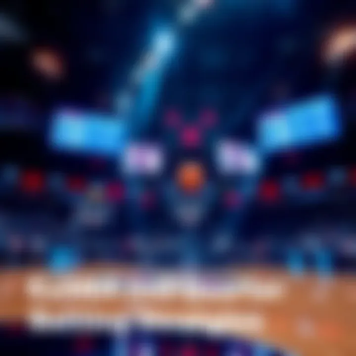 NBA 2nd Quarter Betting Strategies A basketball court during the 2nd quarter of a game with focus on betting lines and odds on a screen