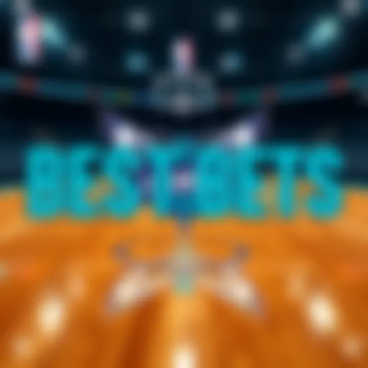 Basketball court featuring Hornets' logo with Jalen Johnson and Cooper Flagg highlights.