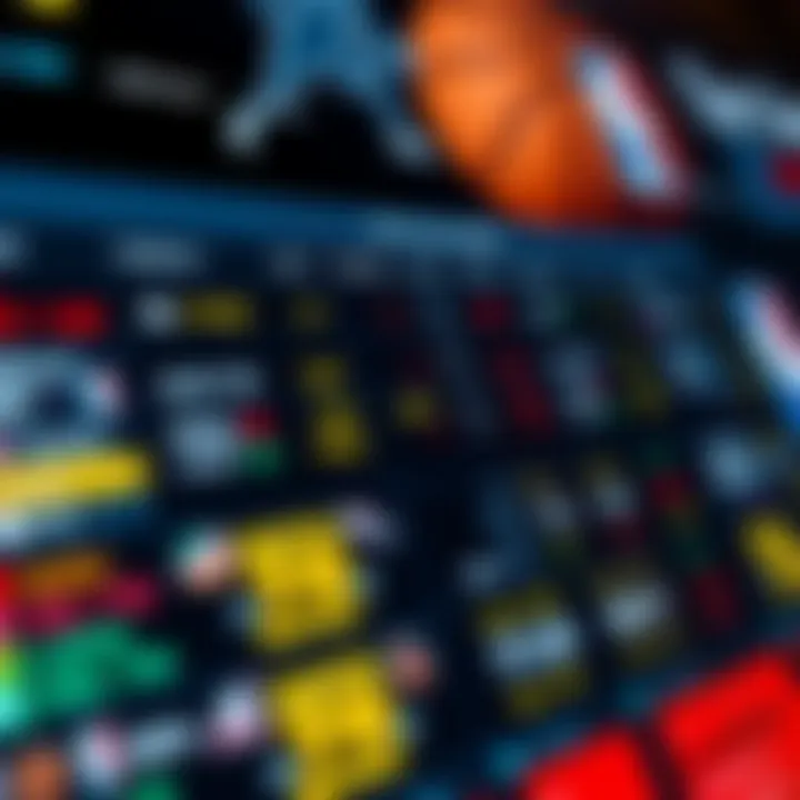 NBA betting odds for tomorrow A close-up of basketball odds on a betting website, highlighting various NBA matchups, with basketball graphics in the background.