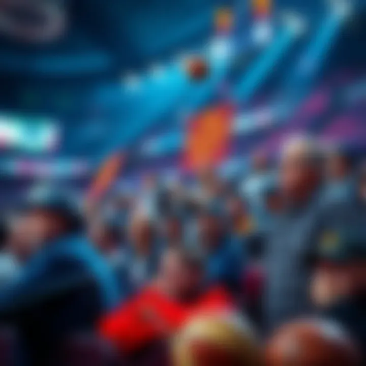 Fans expressing frustration over betting issues during an NBA game, showing signs and reactions in the stands.