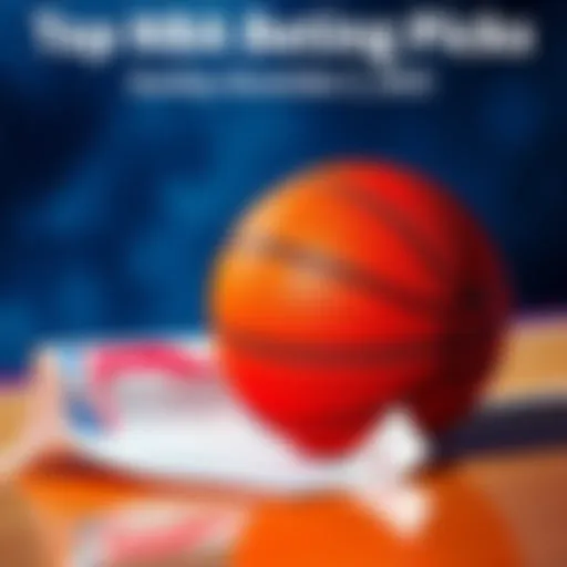 A basketball on a betting slip with odds and team logos