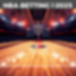 A basketball court with betting odds displayed, highlighting key matchups for NBA games on November 1st, 2025