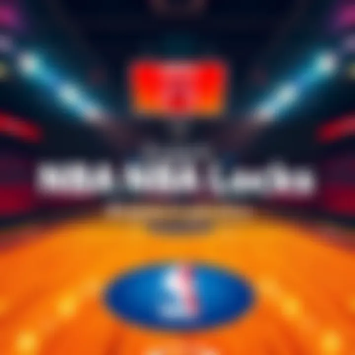 Basketball court with betting odds and expert picks displayed