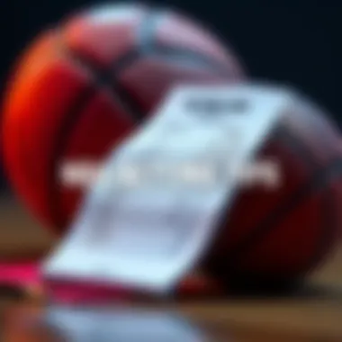 Basketball betting tips with a sports betting slip and a basketball in the background