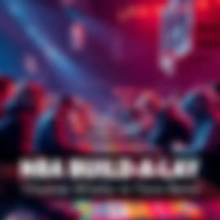 A graphic showing fans participating in the NBA Build-a-Lay challenge, making their picks while avoiding duplicates, with a basketball theme.