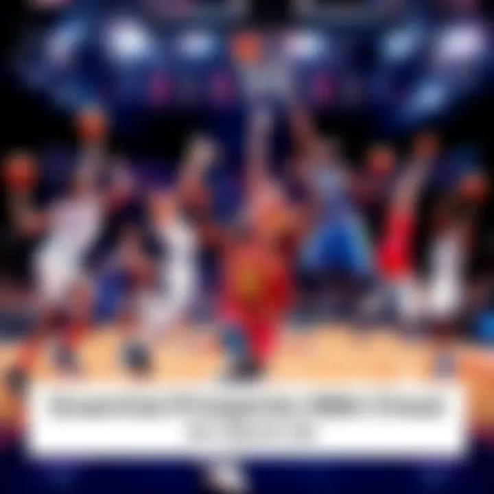 NBA players in action A collage showing NBA players making plays during a game, highlighting key statistics for a PrizePicks cheat sheet.