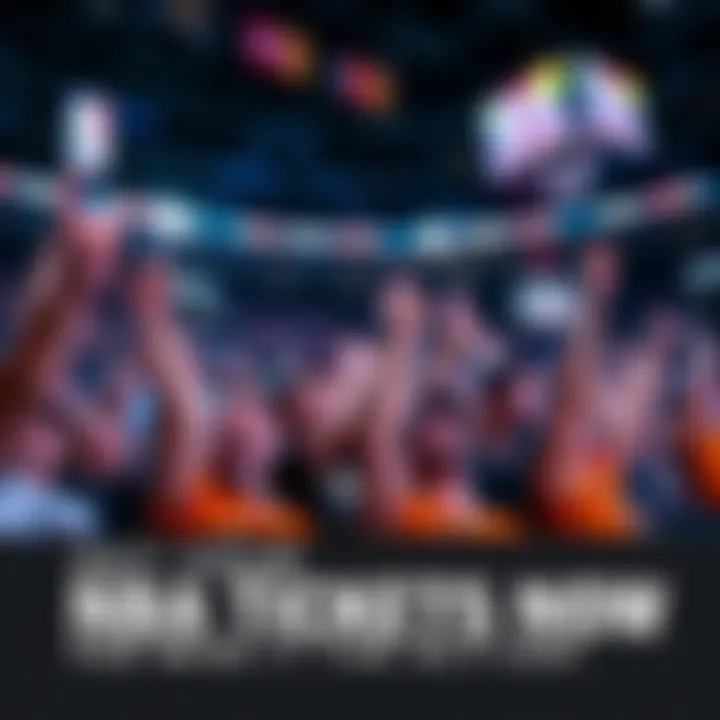 NBA Fans Cheering in Arena Excited basketball fans cheering in an arena during an NBA game