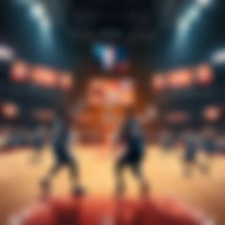 NBA Highlights Season Overview A basketball court featuring players in action, showcasing excitement and competition, with scores displayed in the background.