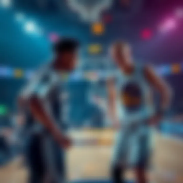 San Antonio Spurs and Golden State Warriors players on the court during a game, showcasing their contrasting performance in the first and second halves.