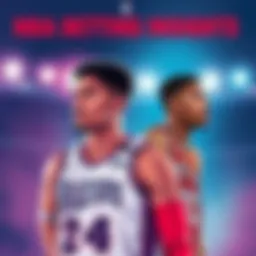 Illustration showing key NBA players like Grayson Allen and Devin Booker, highlighting their stats and potential performance for betting insights.