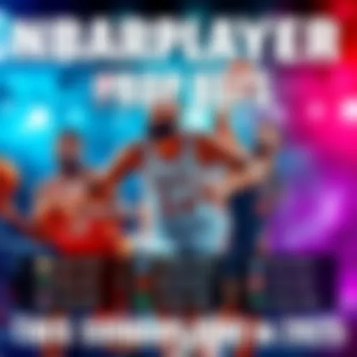 Basketball players in action with betting options displayed