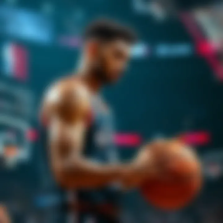 NBA Player Props Tonight Basketball player preparing for a game, highlighting stats and odds for betting