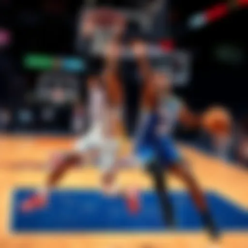 Maxime Raynaud and Jordan Goodwin showcasing their skills on the court during a game