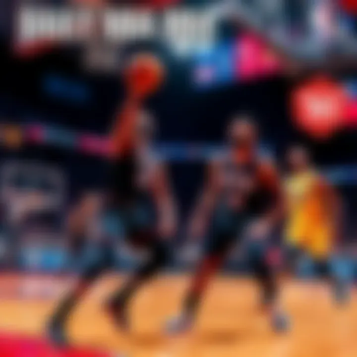 Basketball players competing on the court during a game, focusing on their performance and statistics