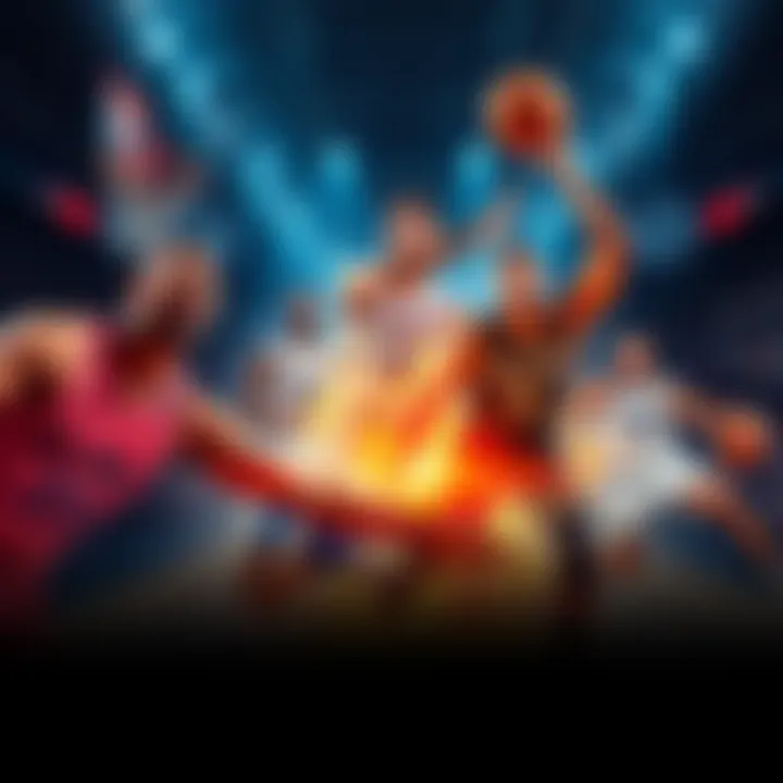 Basketball players in action during NBA playoff games with betting odds displayed