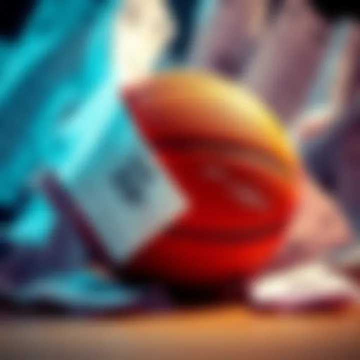 A basketball with betting slips and odds displayed around it, symbolizing NBA playoffs betting picks and predictions.