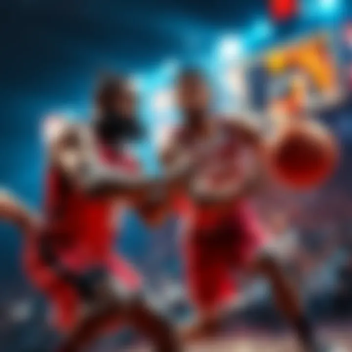 NBA players in action James Harden and Kawhi Leonard showcasing their skills on the court during an intense game