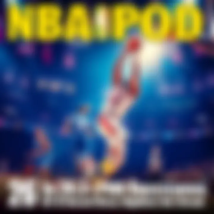 Basketball player making a successful shot during a game, representing the NBA POD's strong performance.
