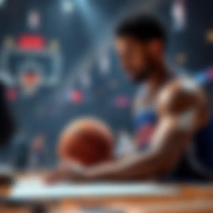 Basketball player analyzing stats for NBA prop bets