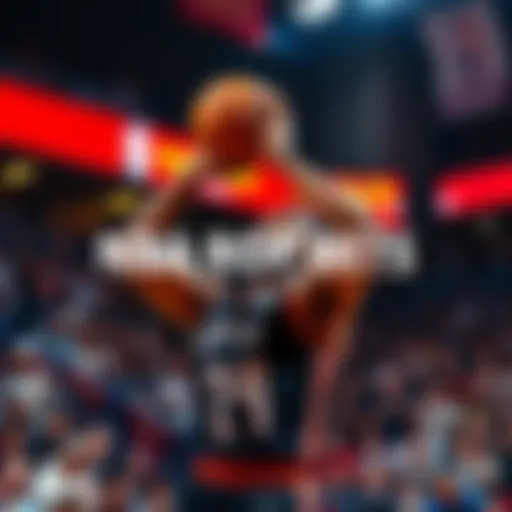 A basketball player shooting a free throw during an NBA game, with fans cheering in the background.