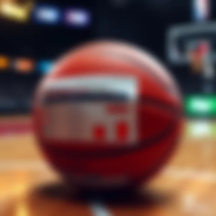 A basketball with stats and notes for betting on NBA games