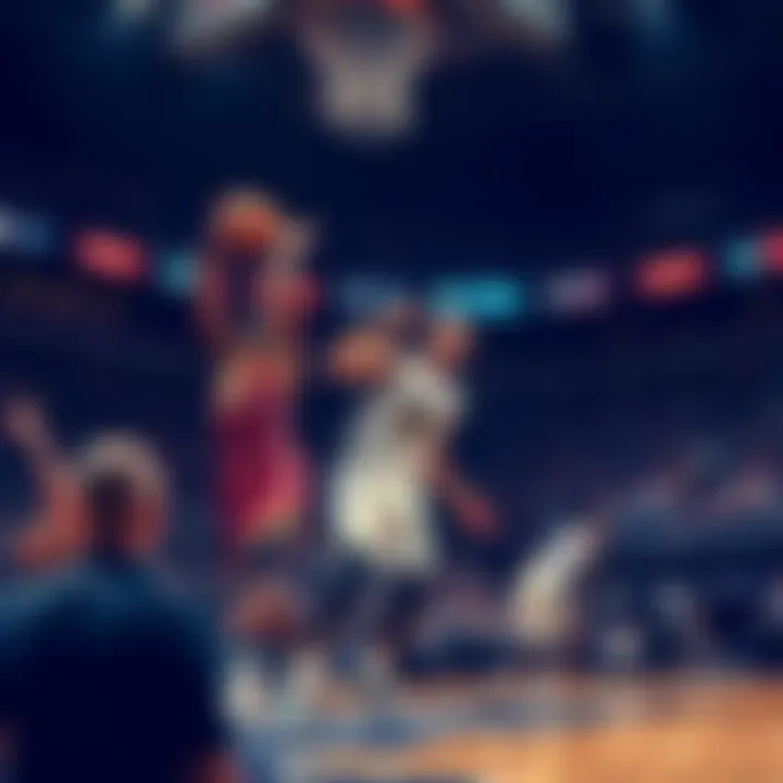 NBA Play-In Game Highlights Players competing in an NBA play-in game with intense moments and fans cheering in the background.