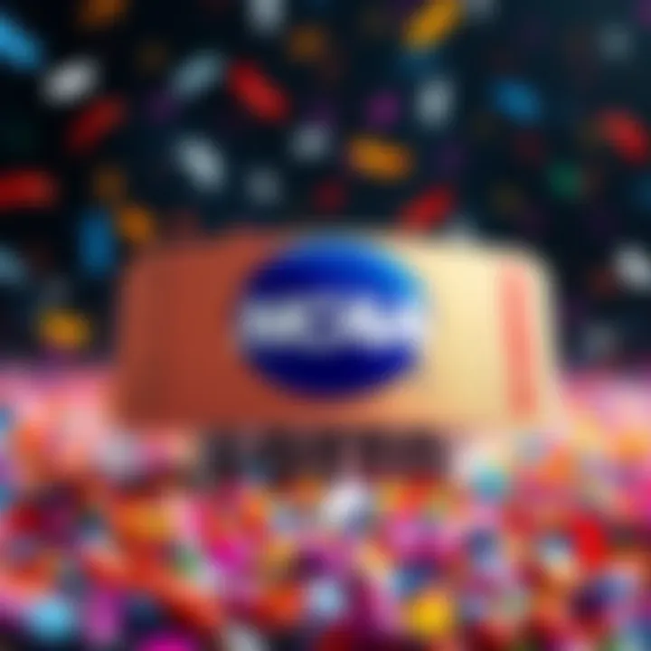 A colorful lottery ticket with the NCAA logo and confetti around it, symbolizing the thrill of the upcoming lotto draw.
