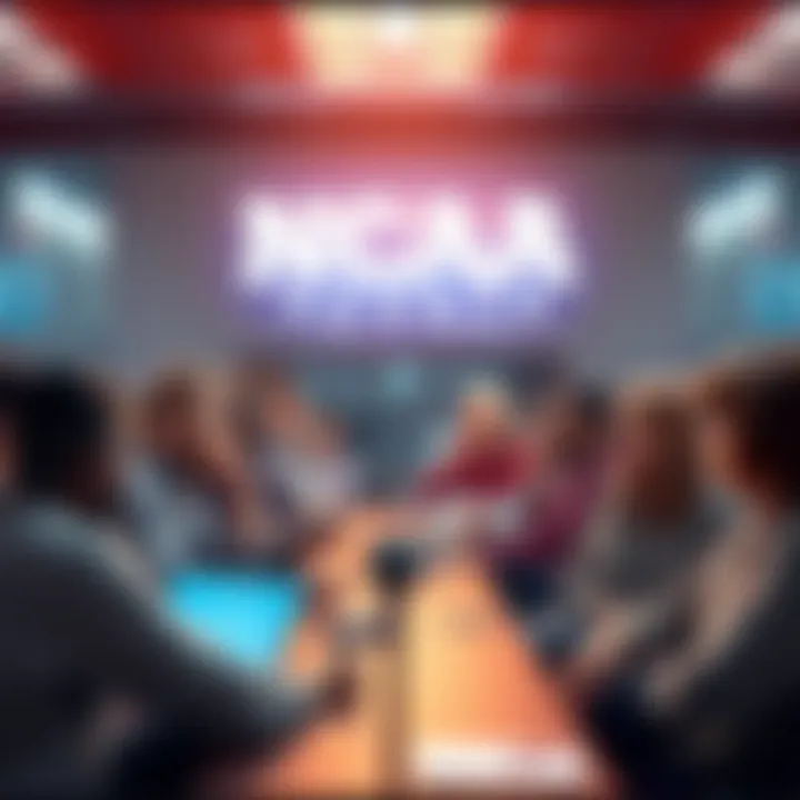 People engaging in an online discussion about NCAA sports, sharing insights and opinions on teams and strategies.
