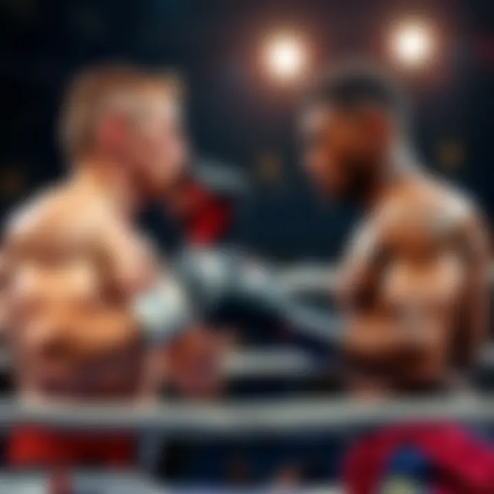 Kyle Nelson and Terrance McKinney face off in the ring, showcasing their fighting stance ahead of the match.