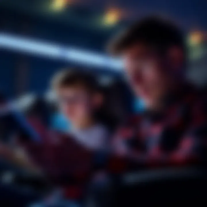 A worried nephew observes his uncle distracted by a betting app during a movie.