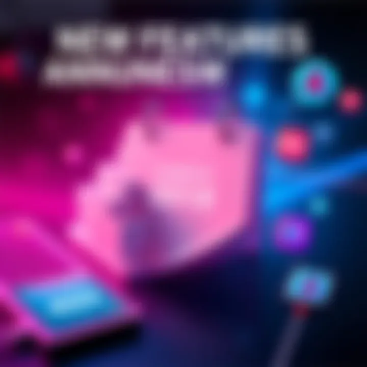 New Features Announcement Graphic showing a calendar marked with today's date and icons representing new content updates