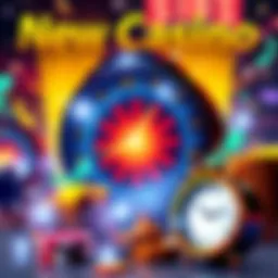 A graphic showing casino rewards and free spins with money symbols and a clock for fast cash-outs.