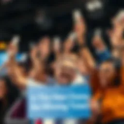 A group of diverse people celebrating a new competitor in a race, holding tickets and cheering for their choice.