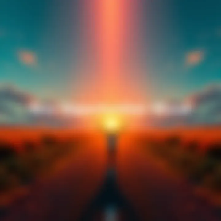 A person standing at a crossroads, looking excited to choose a new path, symbolizing fresh opportunities in life.