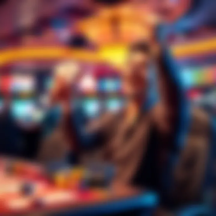 A happy player celebrating after winning multiple hands at an online poker game, showing excitement and surprise.